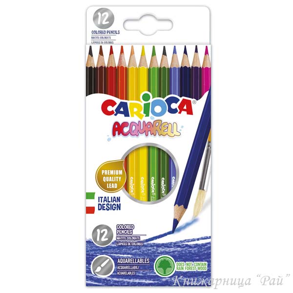 Цветни моливи 12 цв. Carioca акварелни