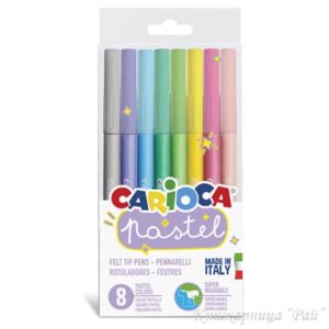 Флумастери Carioca пастелни - 8 цвята