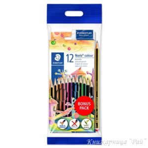 Комплект цветни моливи Staedtler Noris Colour 185 - 12 цвята+1 Noris+гума