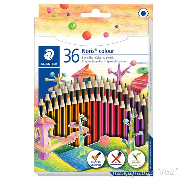 Цветни моливи Staedtler Noris Colour 185 - 36 цвята