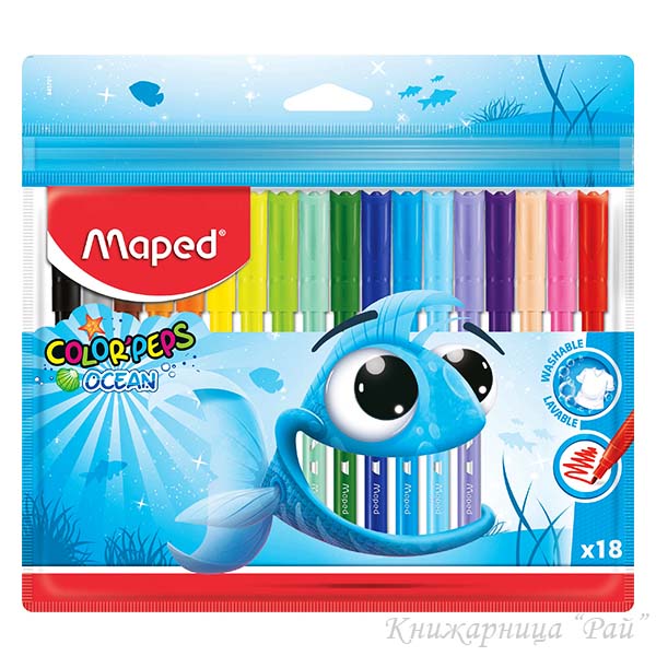 Флумастери 18 цвята Maped COLOR PEPS OKEAN