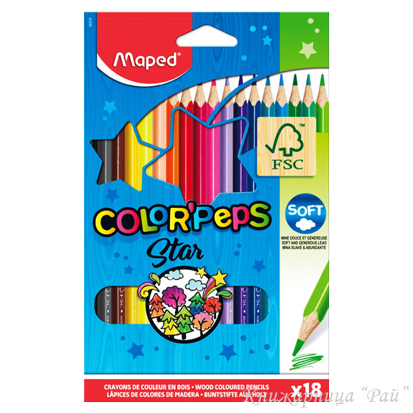 Цветни моливи Maped COLOR PEPS 18 цвята